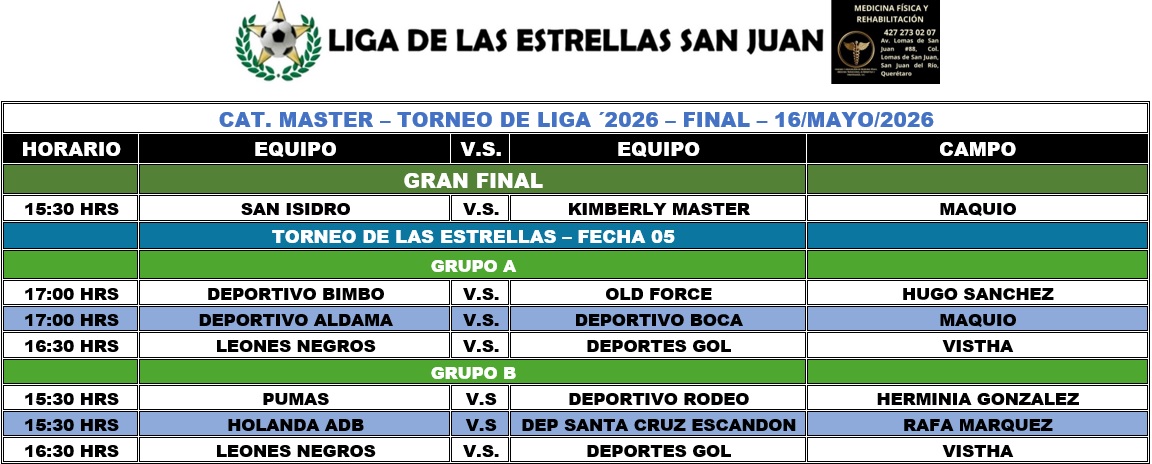 Programación Master  - Fecha FINAL