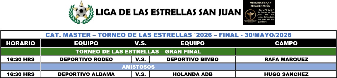 Programación Master  - Fecha FINAL