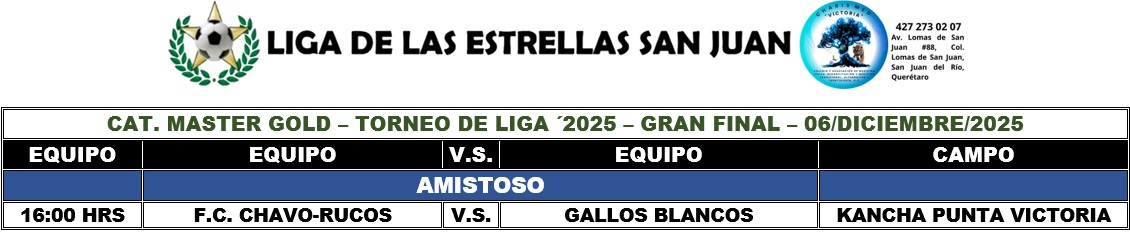 Master Gold FECHA AMISTOSO